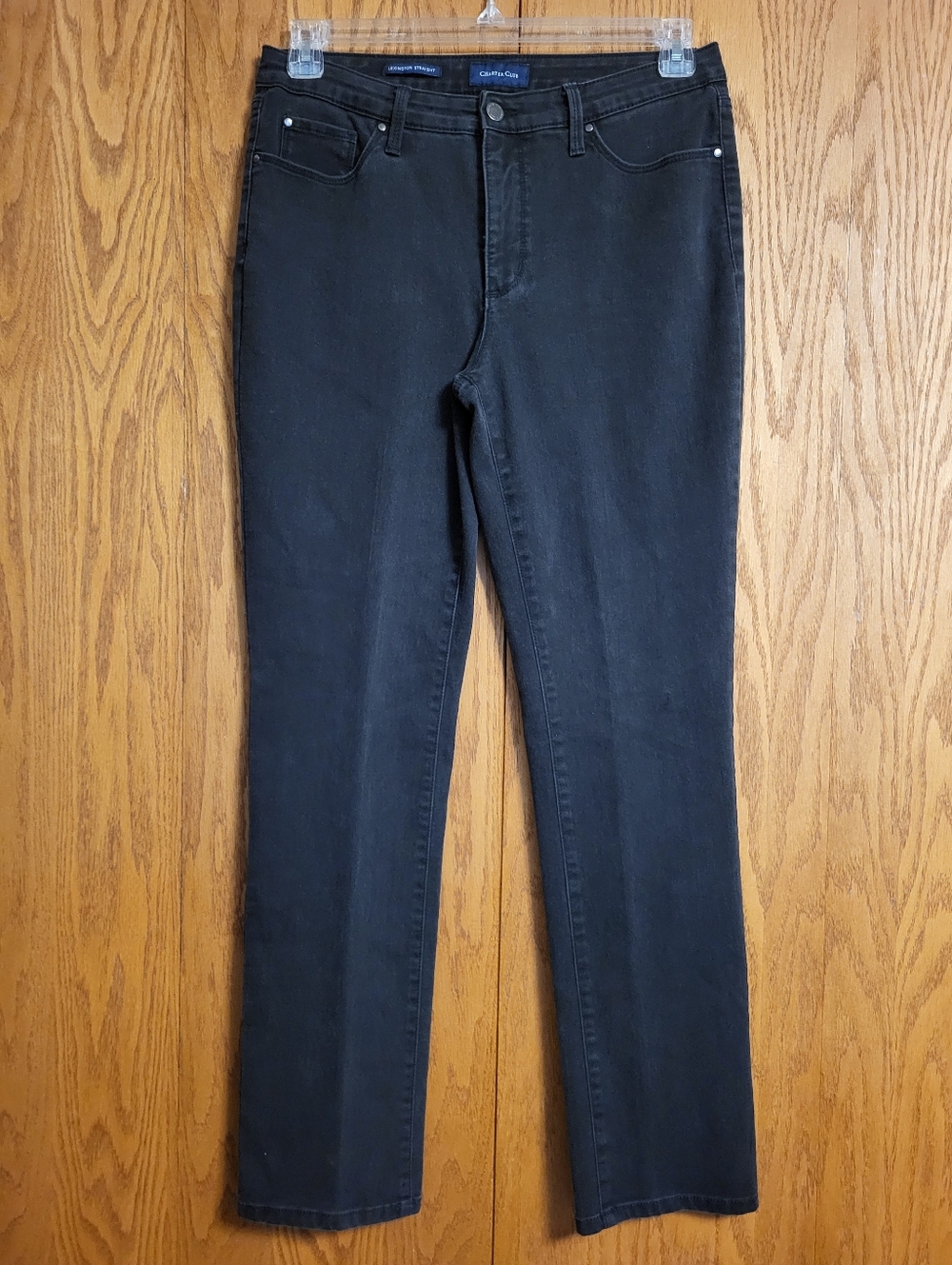 Charter Club Lexington Straight Black Jeans Size 10